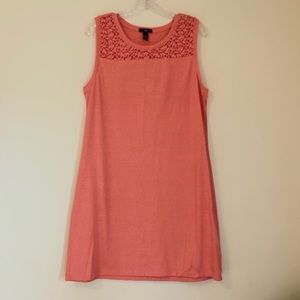 Gap Sleeveless Coral Lace Detail Dress